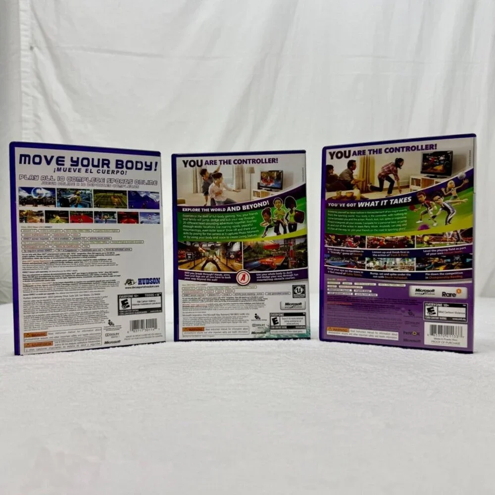 XBOX 360 Kinect Sports Game 3 Disc Bundle Sports Deca Sports Adventure